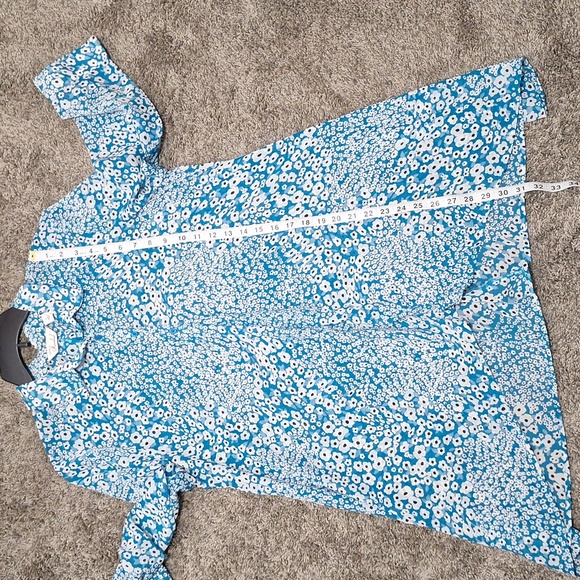 Caffe Marrahesh chiffon quarter pullover tunic shirt ¾ sleeve - L - blue - Picture 10 of 10